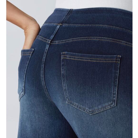 Halara Flex Size 2X High Waisted Wide Leg Pull On Casual Jeans Bright Blue Denim - Picture 4 of 11